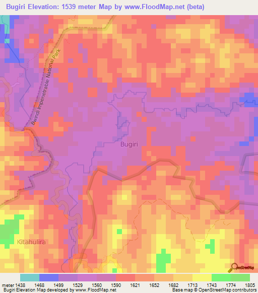 Bugiri,Uganda Elevation Map