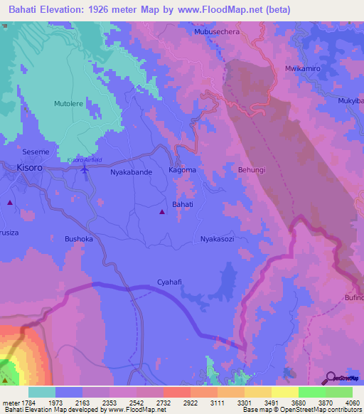 Bahati,Uganda Elevation Map