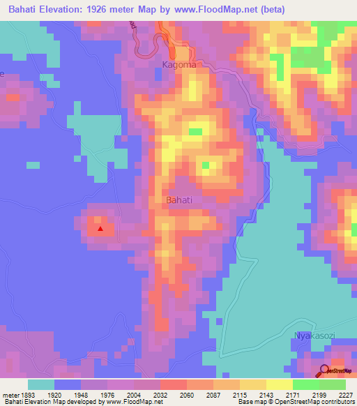 Bahati,Uganda Elevation Map