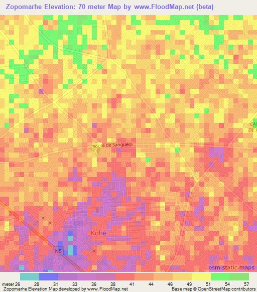 Zopomarhe,Togo Elevation Map