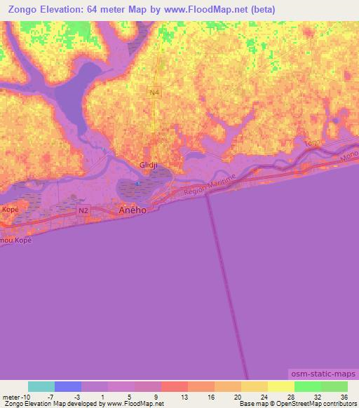 Zongo,Togo Elevation Map