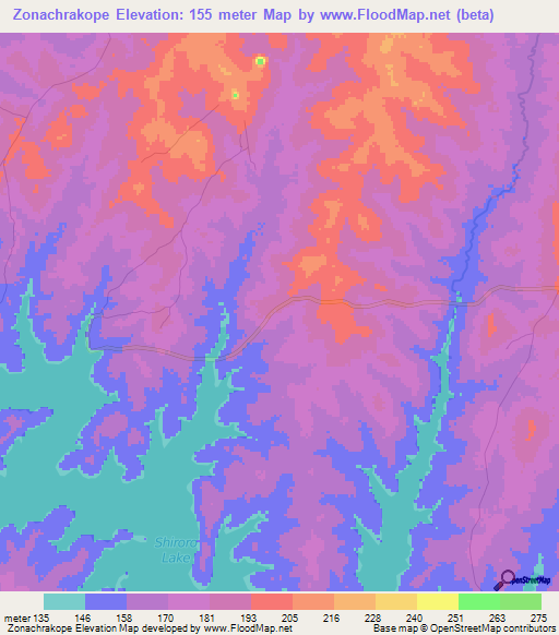 Zonachrakope,Togo Elevation Map