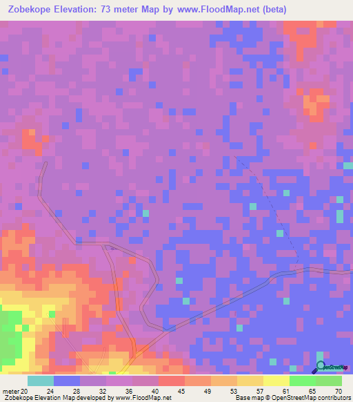 Zobekope,Togo Elevation Map