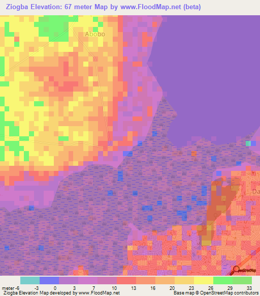 Ziogba,Togo Elevation Map