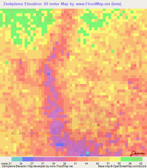 Zenkpleme,Togo Elevation Map