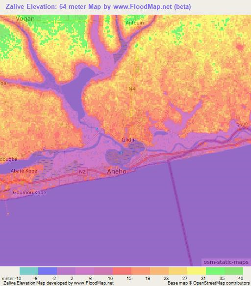 Zalive,Togo Elevation Map