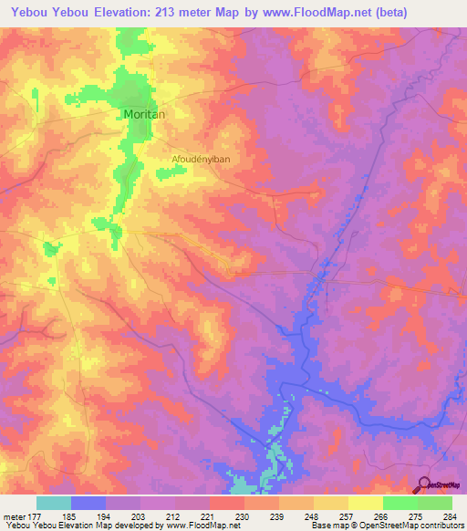 Yebou Yebou,Togo Elevation Map