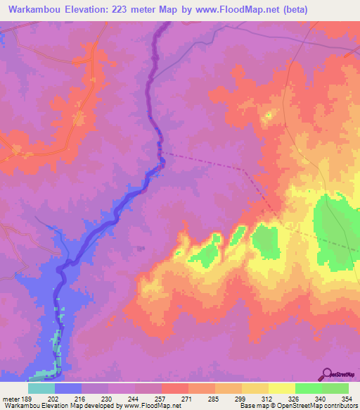 Warkambou,Togo Elevation Map