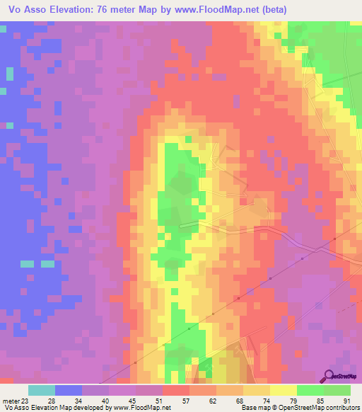 Vo Asso,Togo Elevation Map