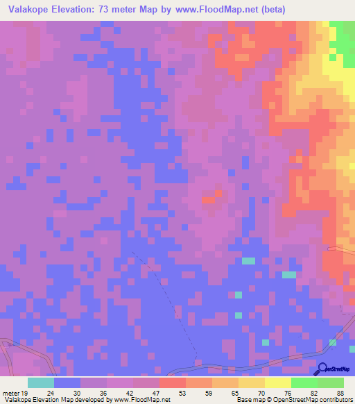 Valakope,Togo Elevation Map