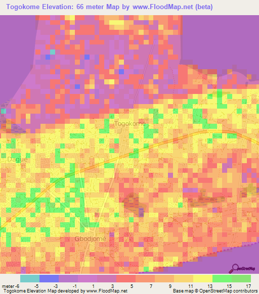 Togokome,Togo Elevation Map