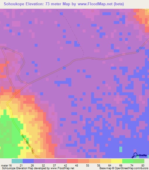 Sohoukope,Togo Elevation Map