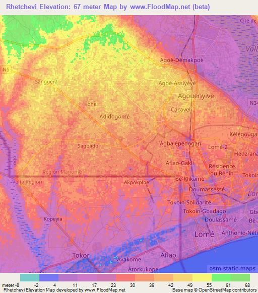 Rhetchevi,Togo Elevation Map