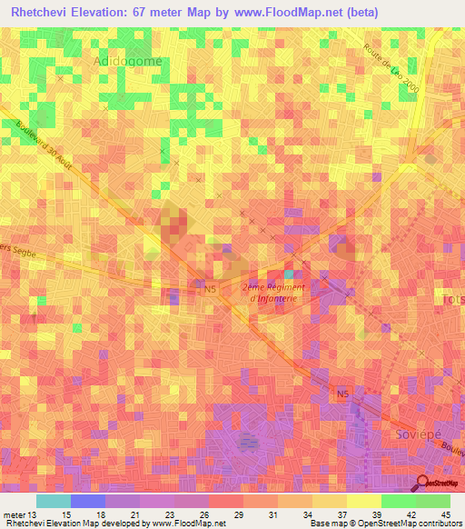 Rhetchevi,Togo Elevation Map