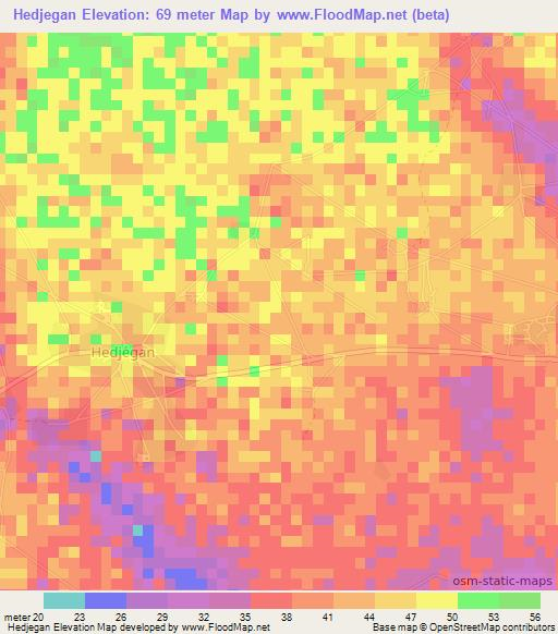 Hedjegan,Togo Elevation Map