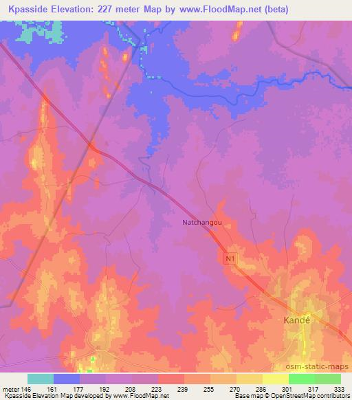 Kpasside,Togo Elevation Map