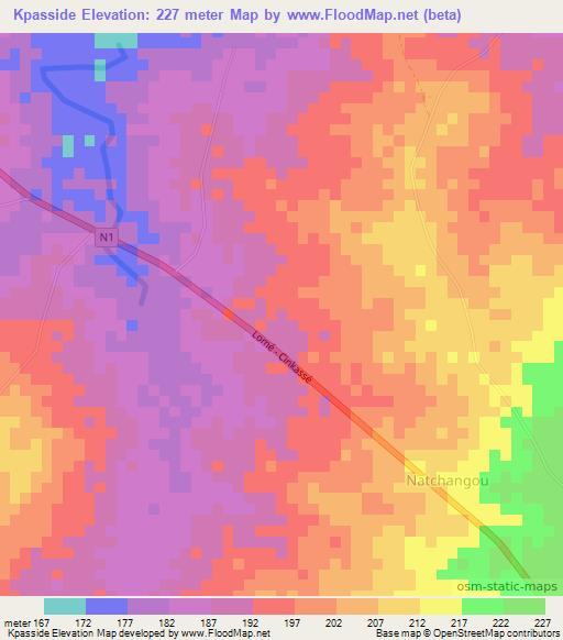 Kpasside,Togo Elevation Map