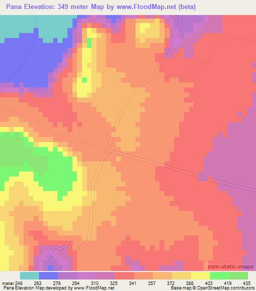 Pana,Togo Elevation Map