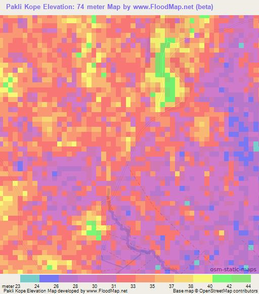 Pakli Kope,Togo Elevation Map