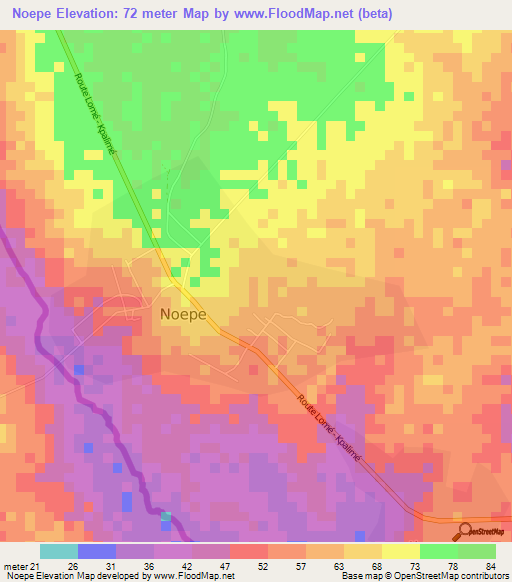 Noepe,Togo Elevation Map