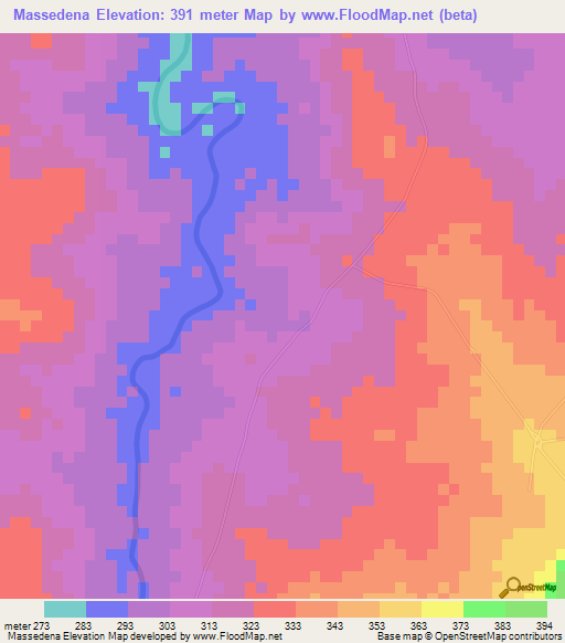 Massedena,Togo Elevation Map