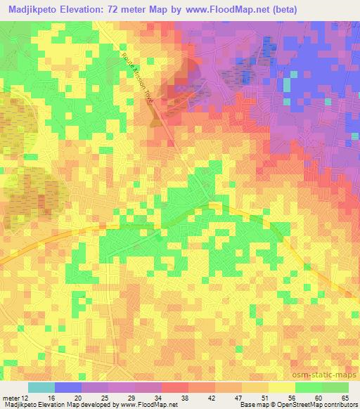 Madjikpeto,Togo Elevation Map