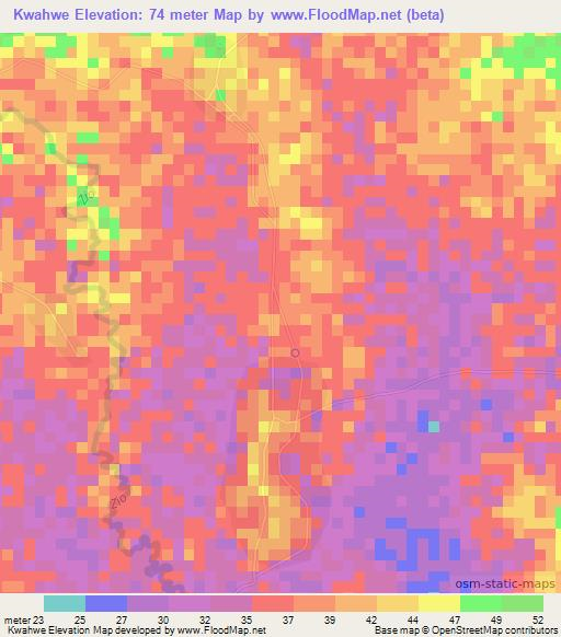 Kwahwe,Togo Elevation Map