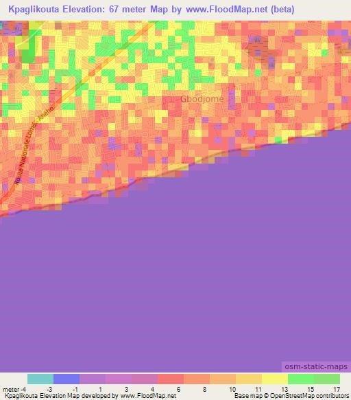 Kpaglikouta,Togo Elevation Map