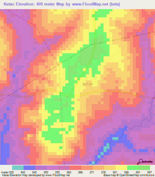 Ketao,Togo Elevation Map