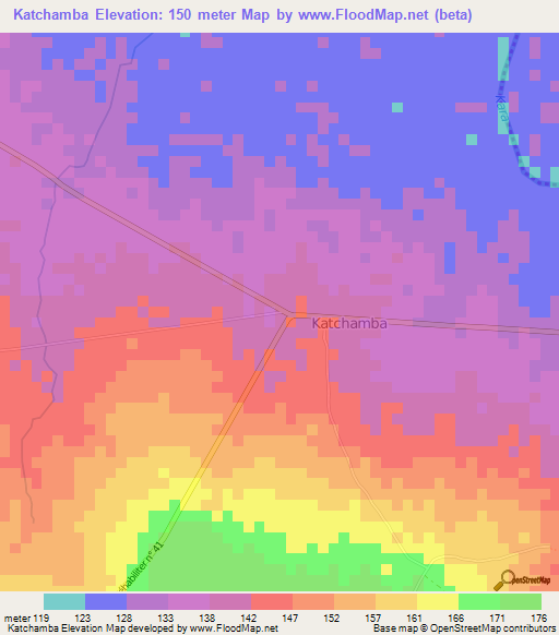 Katchamba,Togo Elevation Map