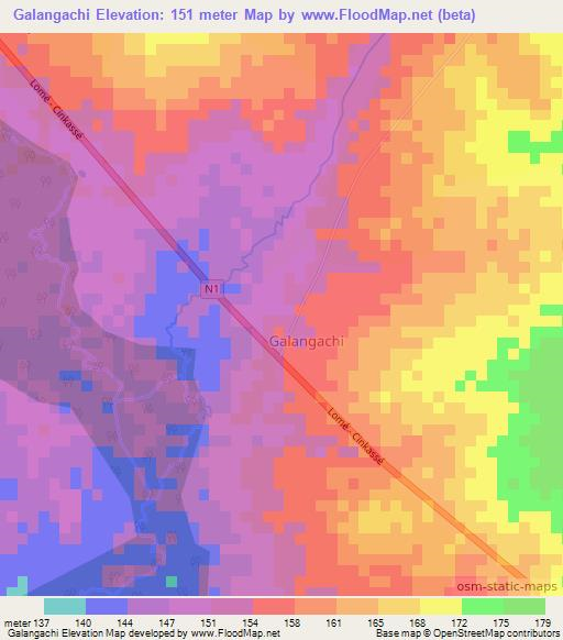 Galangachi,Togo Elevation Map