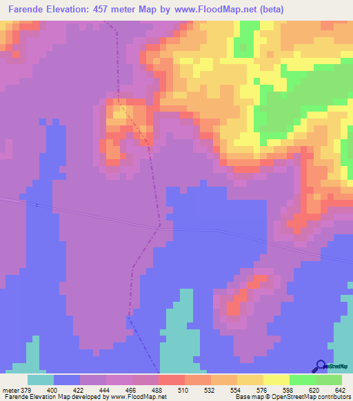 Farende,Togo Elevation Map