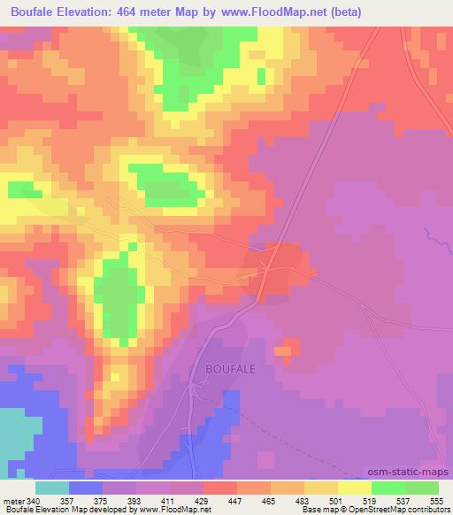 Boufale,Togo Elevation Map