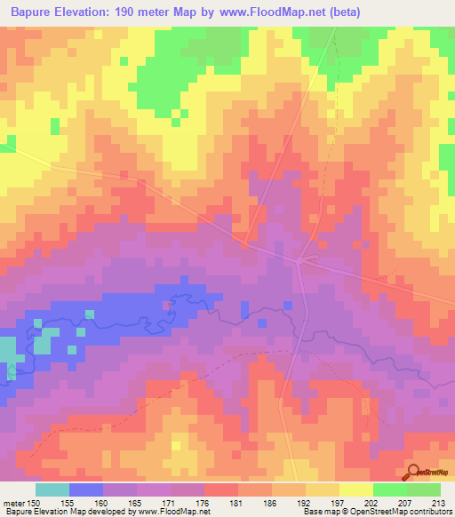 Bapure,Togo Elevation Map