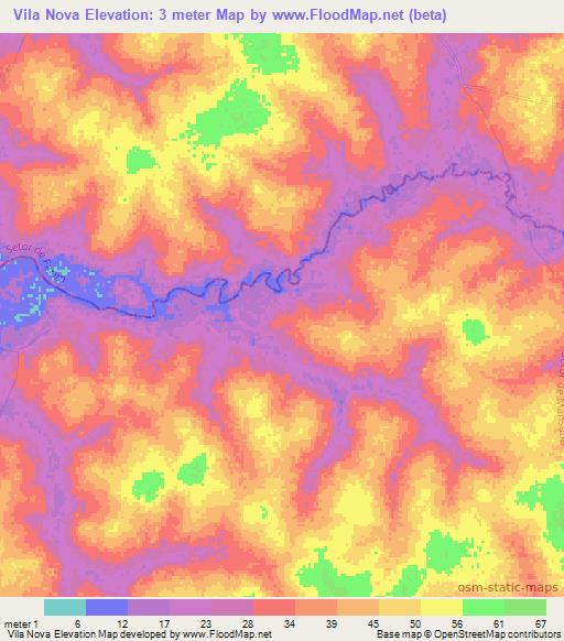 Vila Nova,Guinea-Bissau Elevation Map