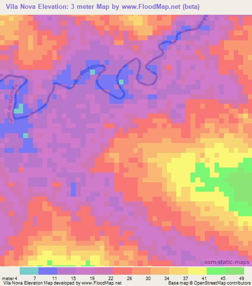 Vila Nova,Guinea-Bissau Elevation Map