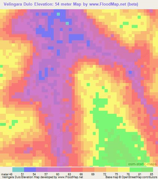 Velingara Dulo,Guinea-Bissau Elevation Map