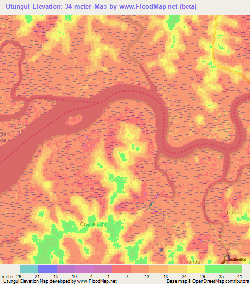 Utungul,Guinea-Bissau Elevation Map