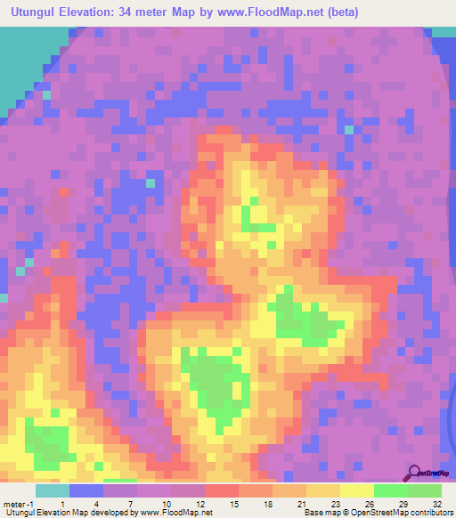 Utungul,Guinea-Bissau Elevation Map