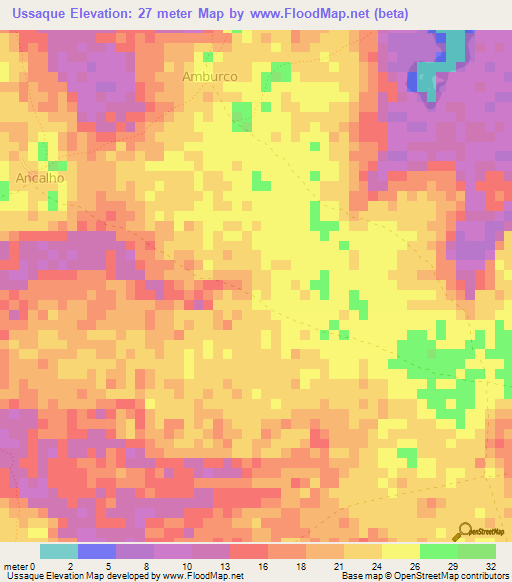 Ussaque,Guinea-Bissau Elevation Map