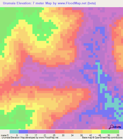 Urumaia,Guinea-Bissau Elevation Map