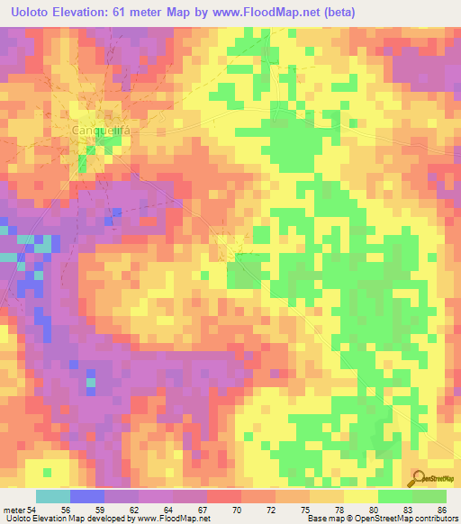 Uoloto,Guinea-Bissau Elevation Map