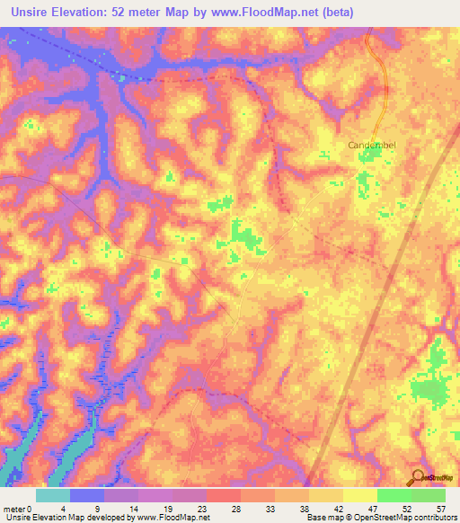 Unsire,Guinea-Bissau Elevation Map