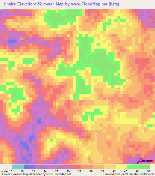 Unsire,Guinea-Bissau Elevation Map