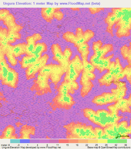 Ungura,Guinea-Bissau Elevation Map