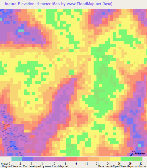 Ungura,Guinea-Bissau Elevation Map