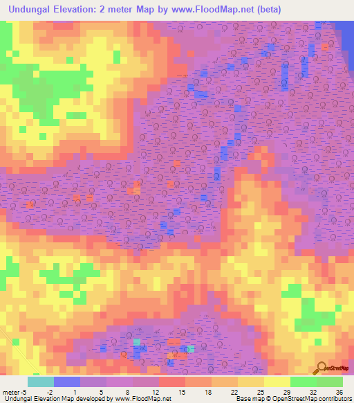 Undungal,Guinea-Bissau Elevation Map