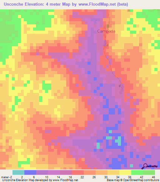 Unconche,Guinea-Bissau Elevation Map