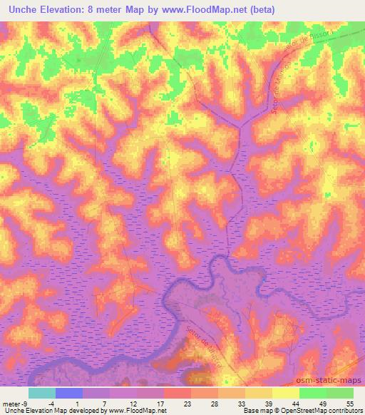 Unche,Guinea-Bissau Elevation Map