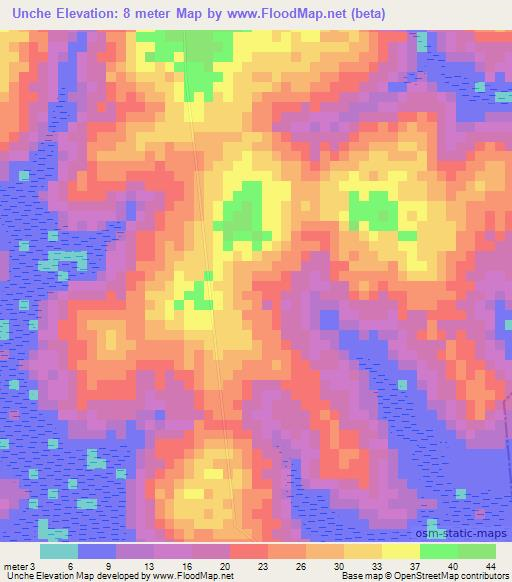 Unche,Guinea-Bissau Elevation Map